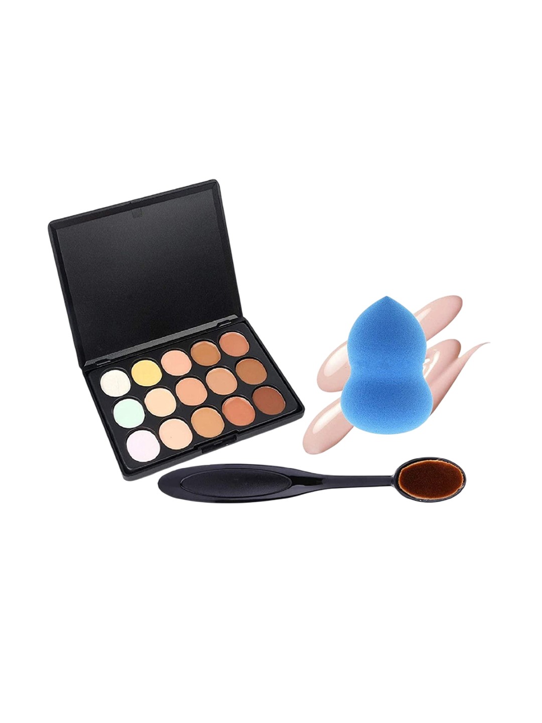 

Lenon Set Of 3 Color Contour - 15 g With Blender & Oval Brush, Brown
