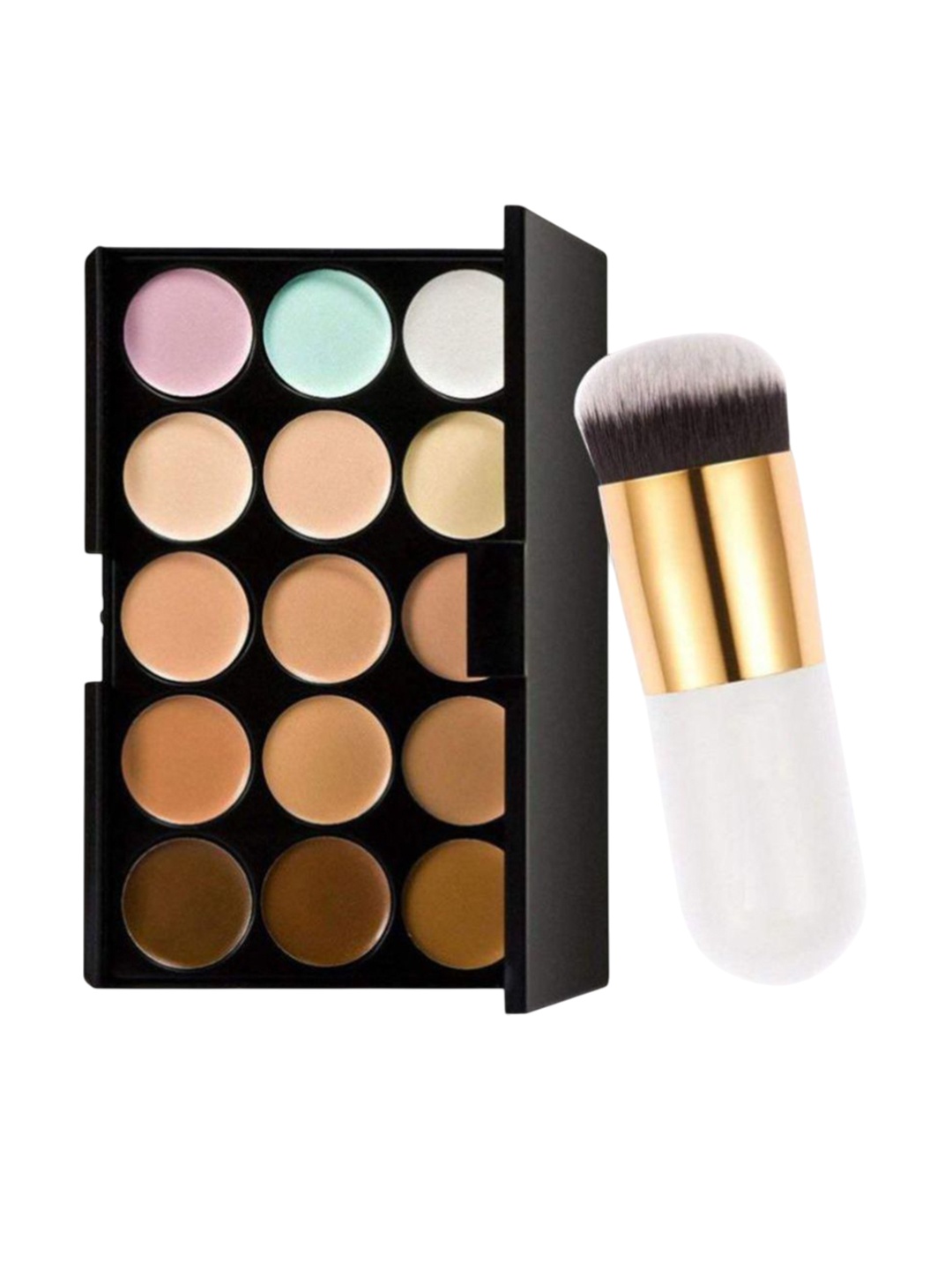 

Lenon Set Of 2 Matte Finish Contour Palette With Makeup Brush, Brown