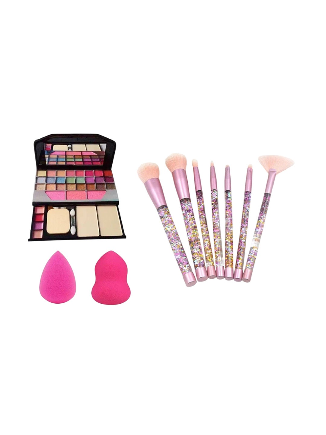 

Lenon Set Of 10 Blender With Eyeshadow Palette & Makeup Brushes, Beige