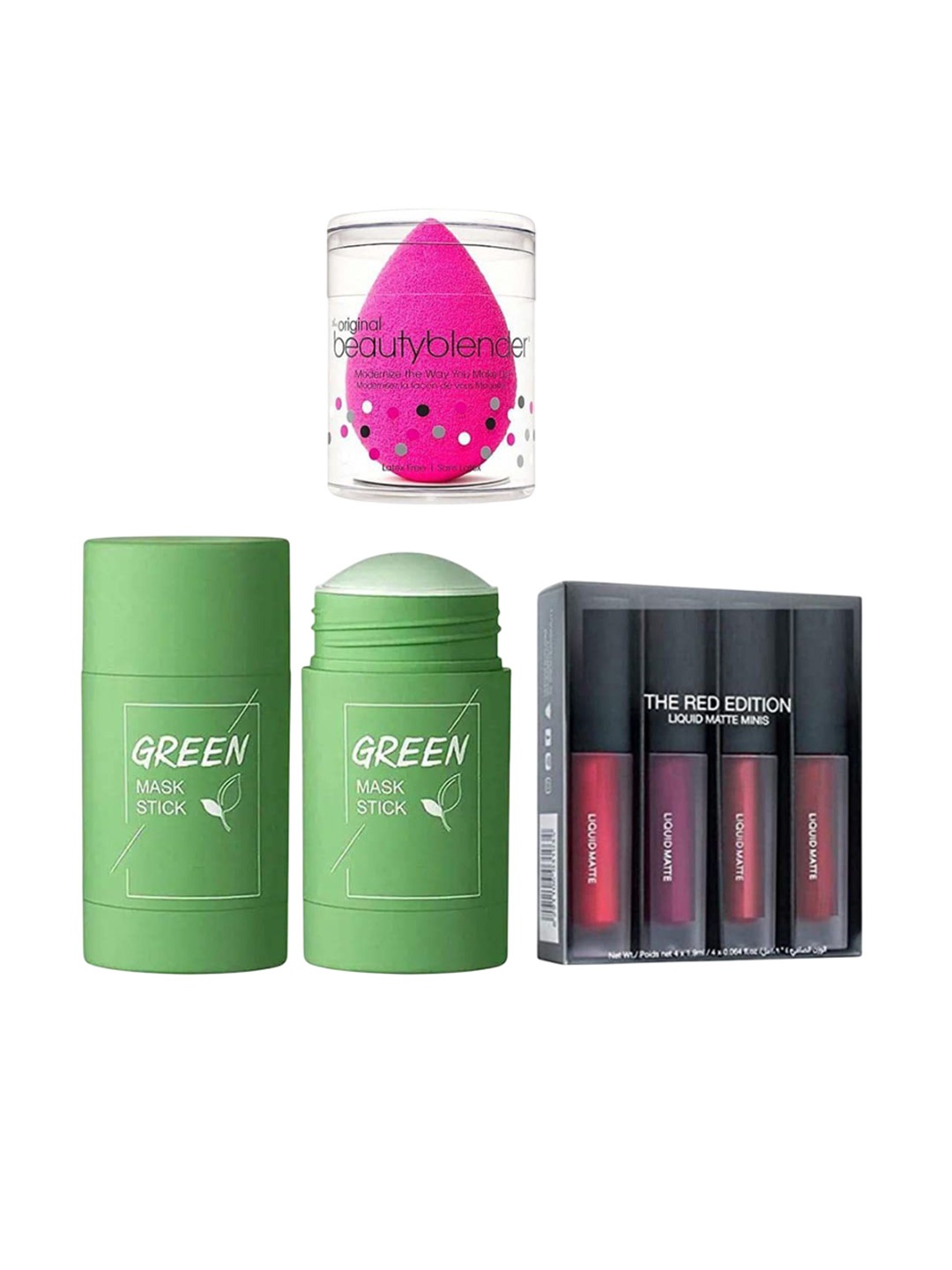 

Lenon Set Of 6 Lipsticks Green Mask & Blender, Beige