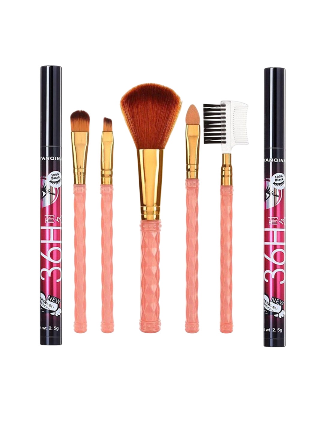 

Lenon Set Of 7 Water-Resistant Smudge-Proof Long Lasting Eyeliner & Makeup Brush- Black