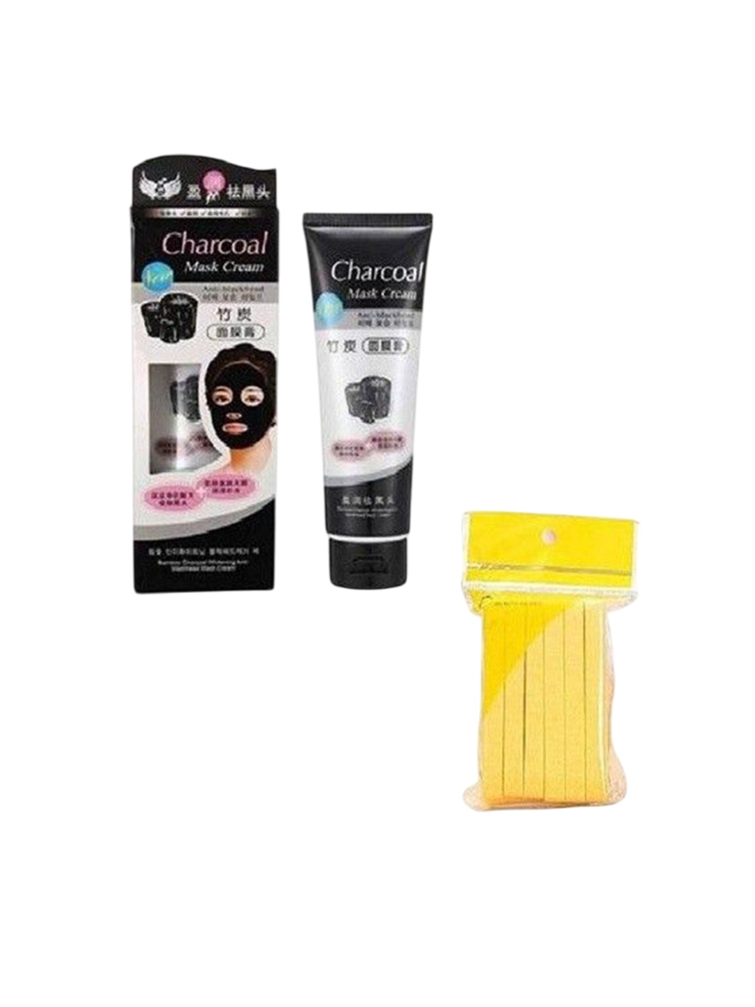 

Lenon Set Of 2 Charcoal Face Mask & Sponge Puff - 130 g, Black