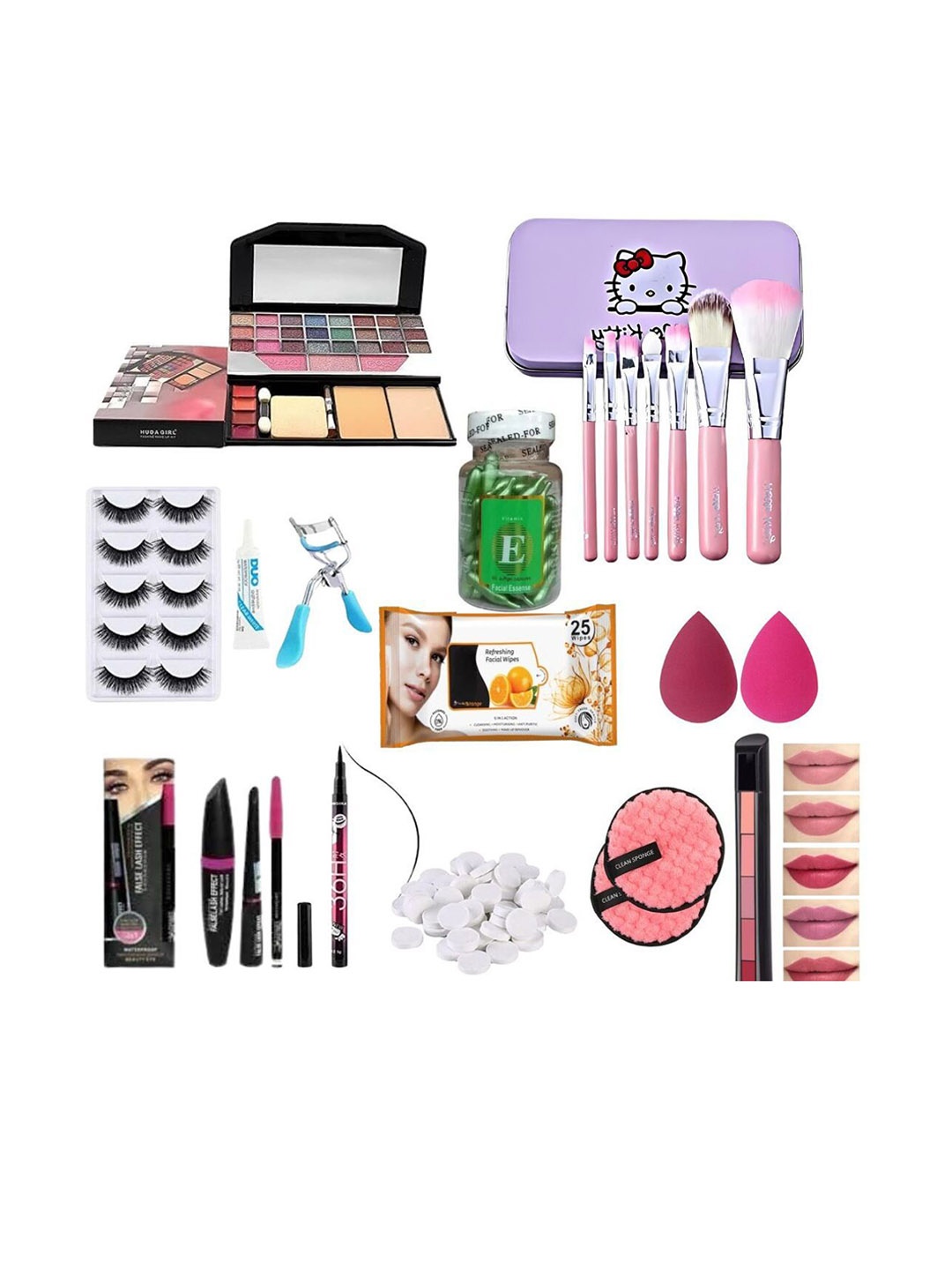 

Lenon Set Of 15 Makeup Combo, Pink