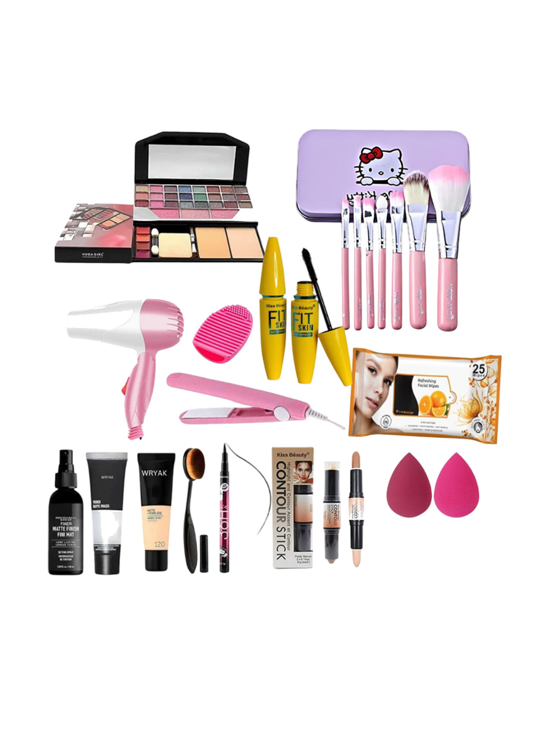 

Lenon Set Of 15 Makeup Combo, Pink