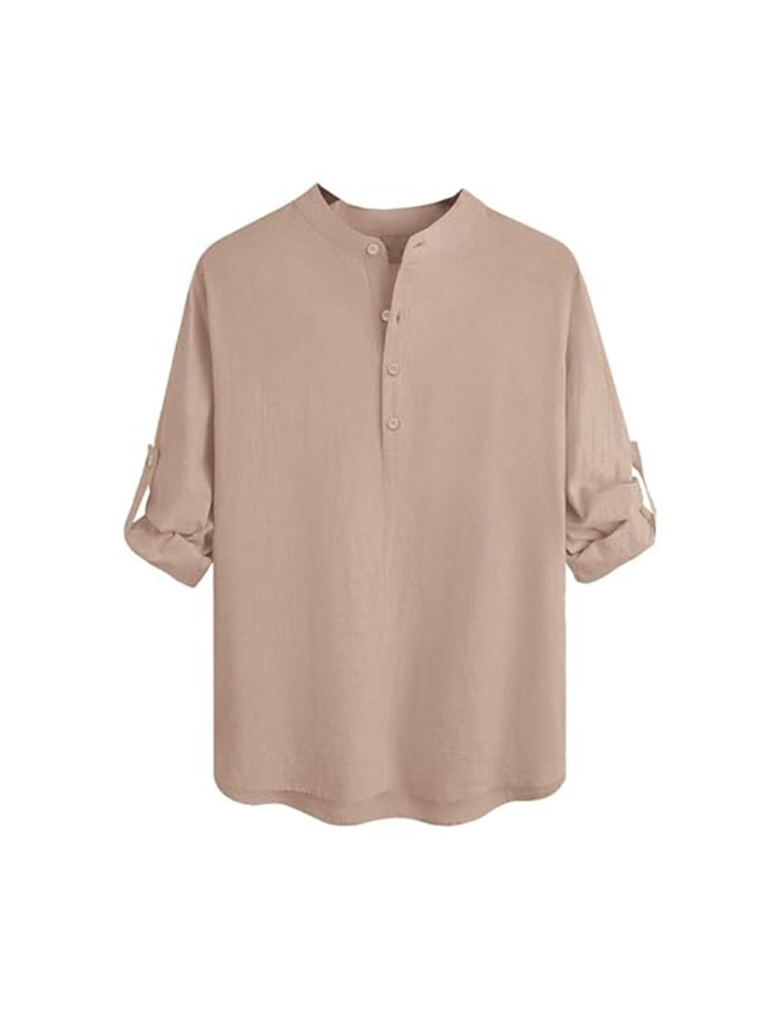 

EdinWolf Mandarin Collar Cotton Slim Fit Straight Kurta, Beige