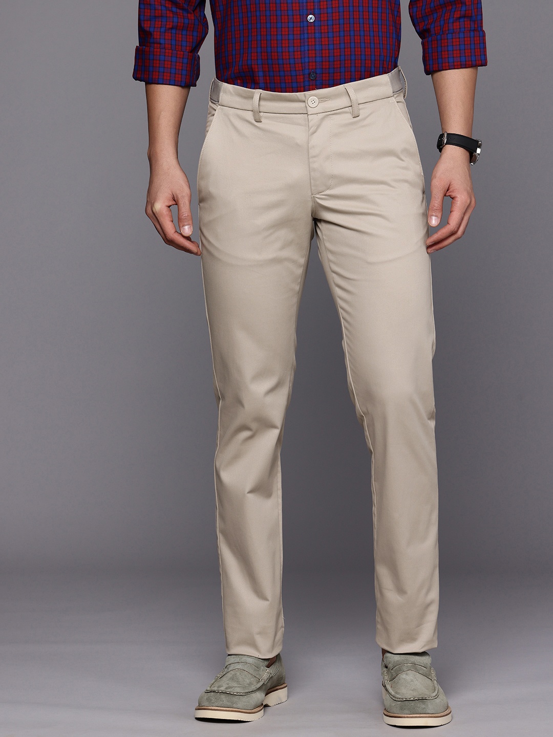 

Louis Philippe Sport Men Slim Fit Trousers, Beige