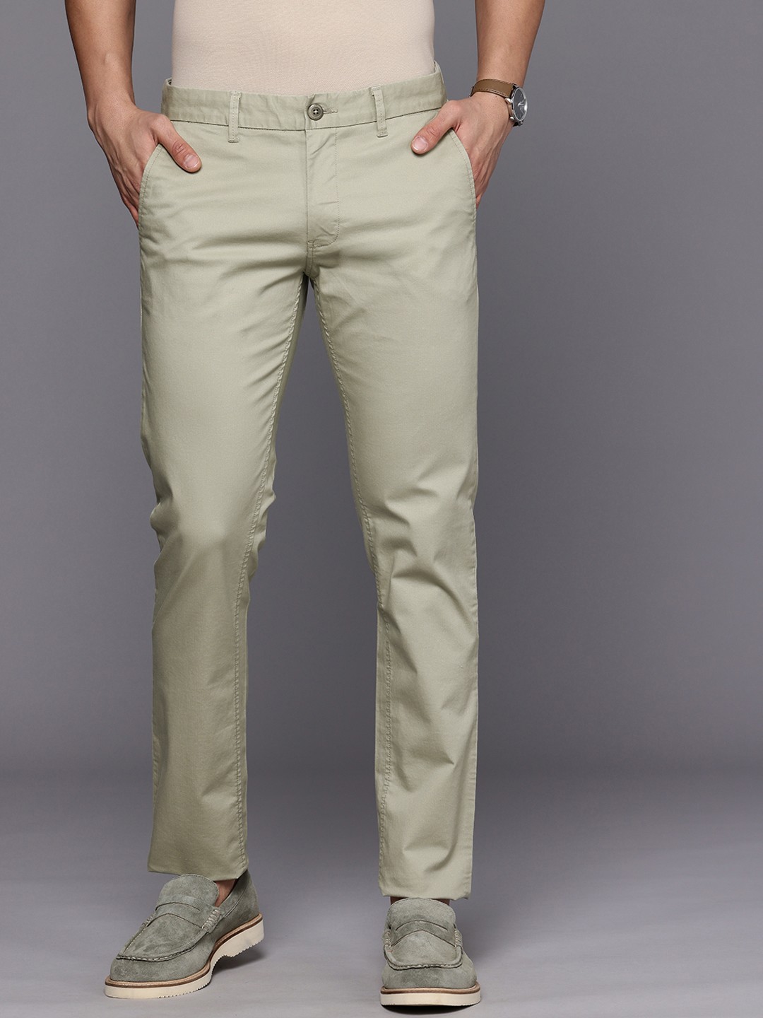 

Louis Philippe Sport Men Slim Fit Trousers, Green