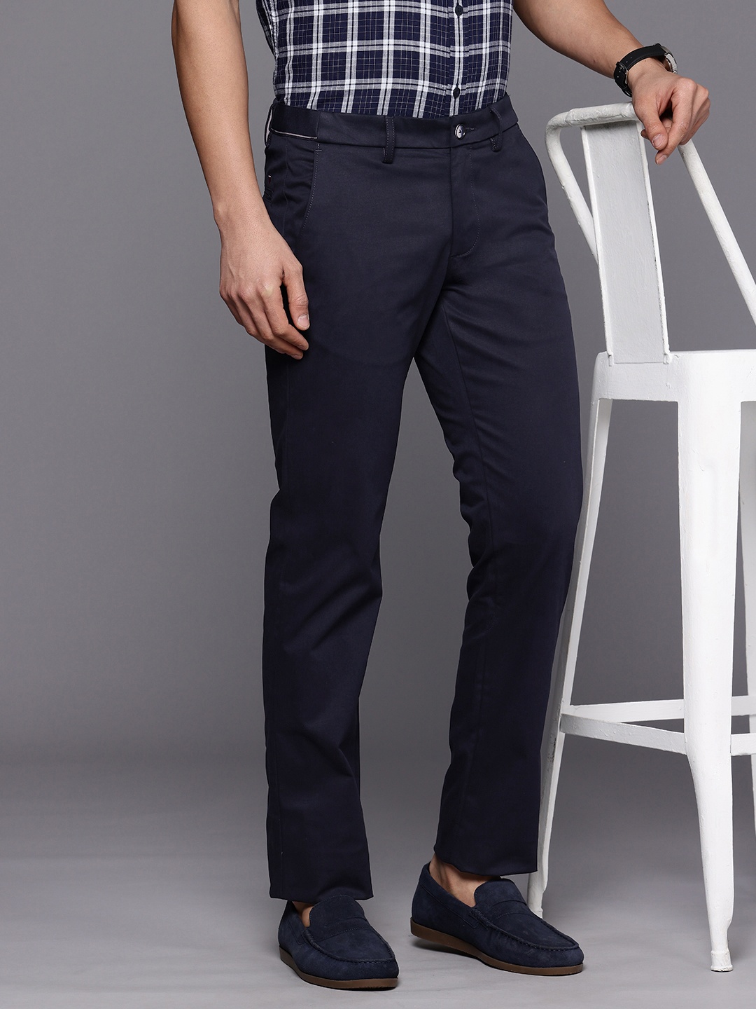 

Louis Philippe Sport Men Slim Fit Trousers, Navy blue