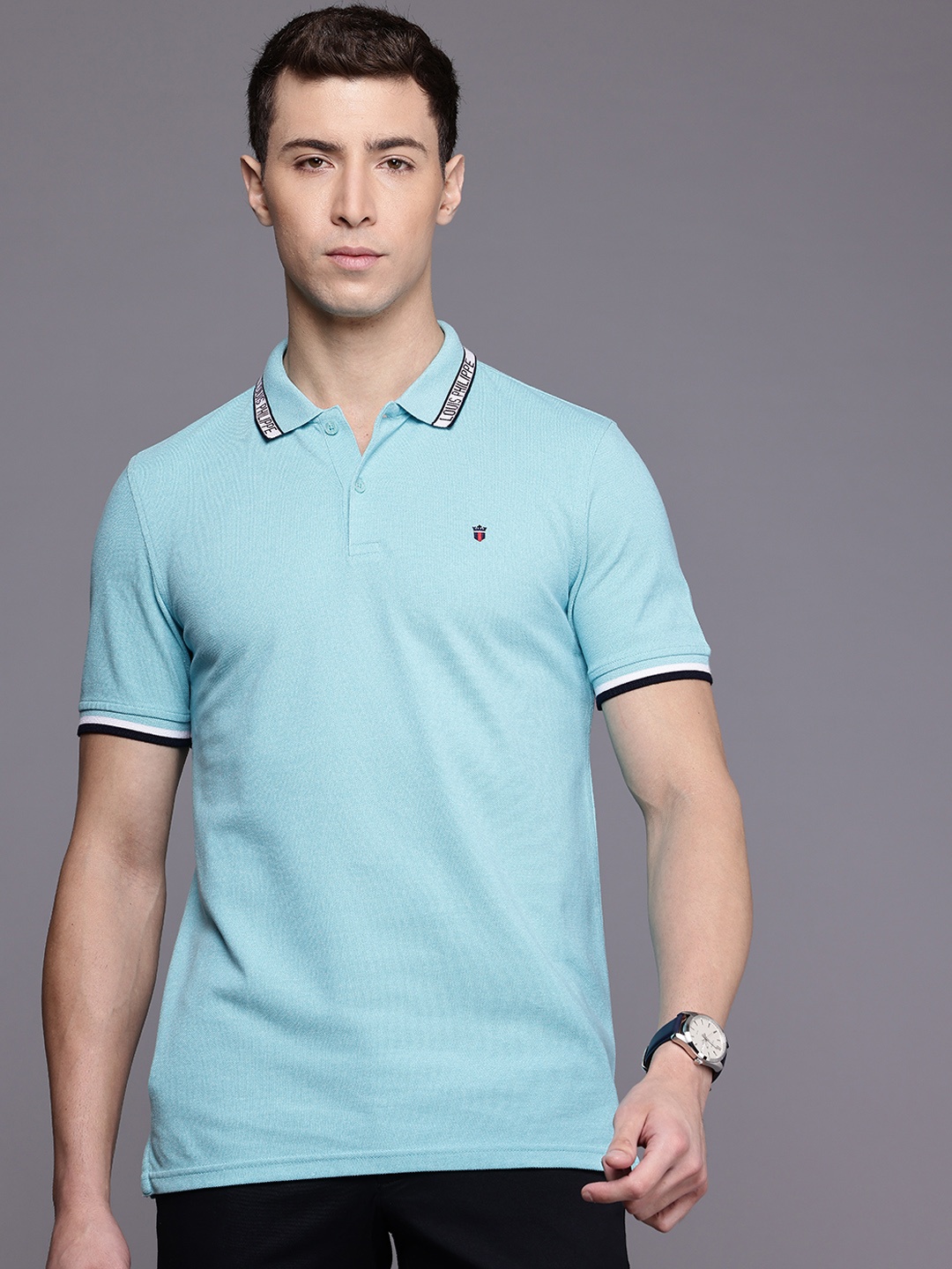 

Louis Philippe Sport Slim Fit Polo Collar T-shirt, Blue