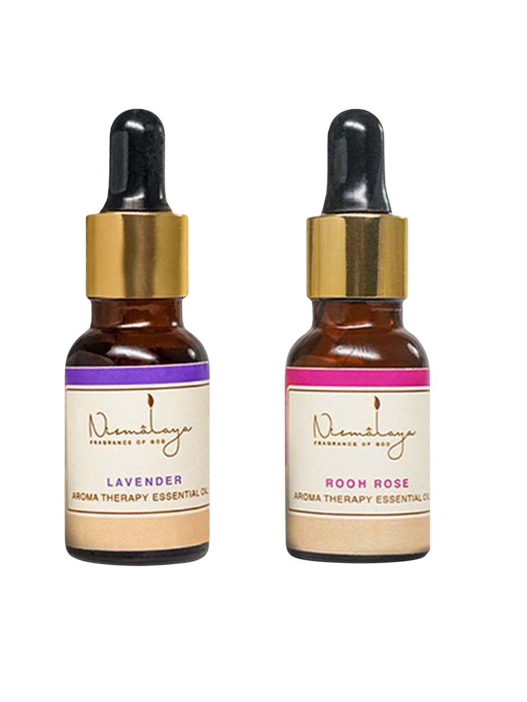 

Nirmalaya Set Of 2 Lavender, Rooh Rose Essential Oils - 8ml Each, White