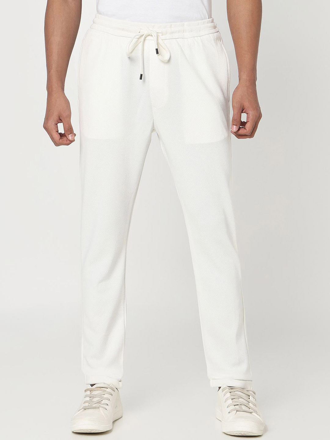 

R&B Men Mid Rise Track Pant, White
