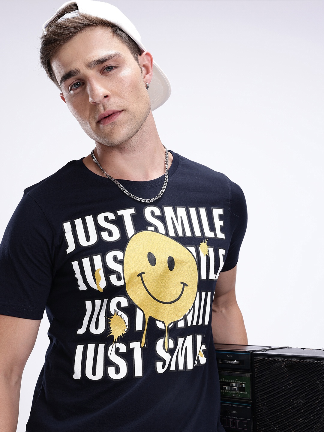 

Kook N Keech Typography Printed Pure Cotton T-shirt, Navy blue