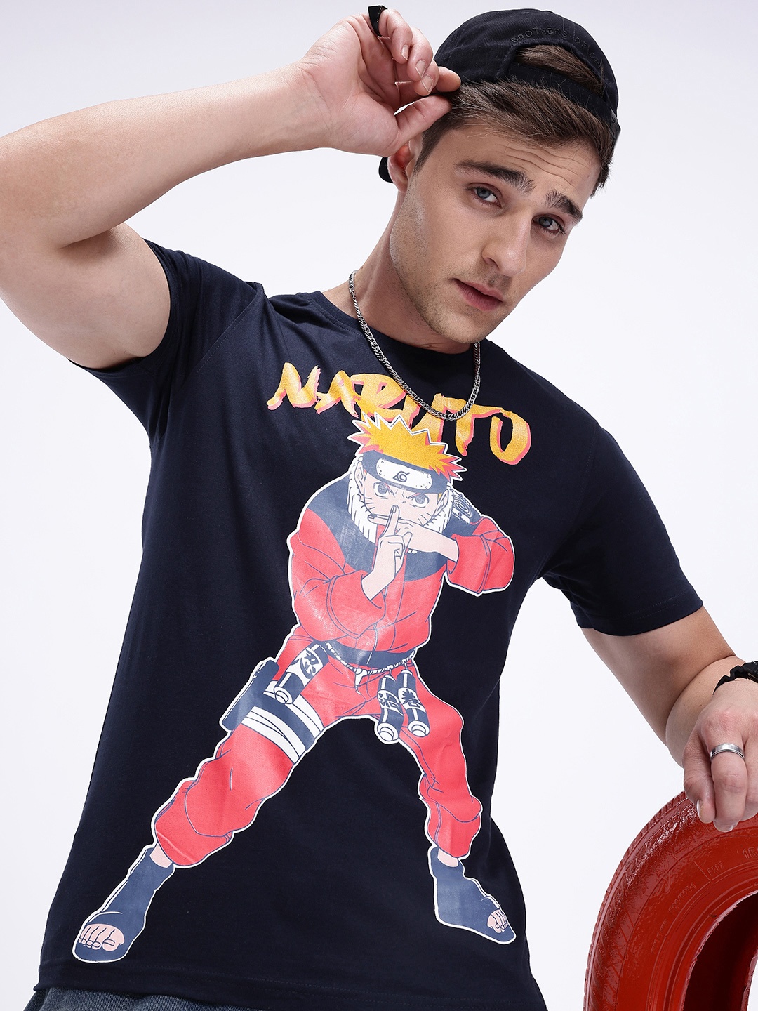 

Kook N Keech Naruto Printed Pure Cotton T-shirt, Navy blue