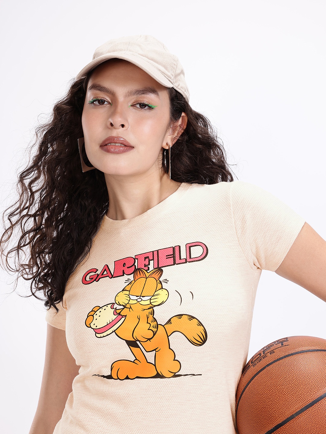 

Kook N Keech Pure Cotton Garfield Printed T-shirt, Beige