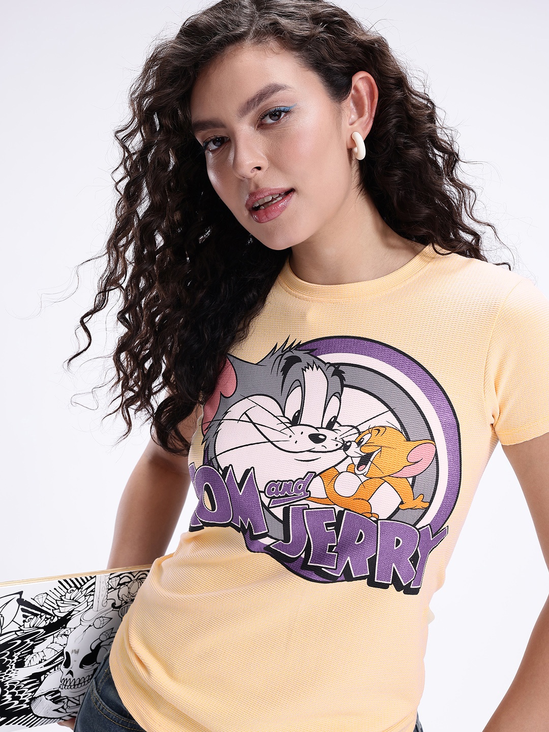 

Kook N Keech Tom & Jerry Graphic Printed T-Shirt, Yellow