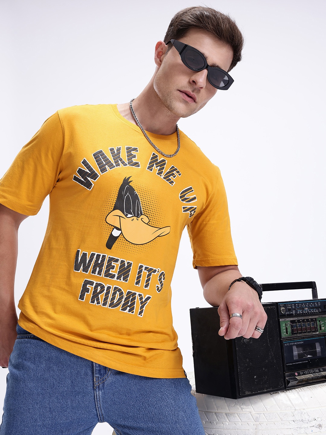 

Kook N Keech Looney Tunes Printed Pure Cotton T-shirt, Mustard