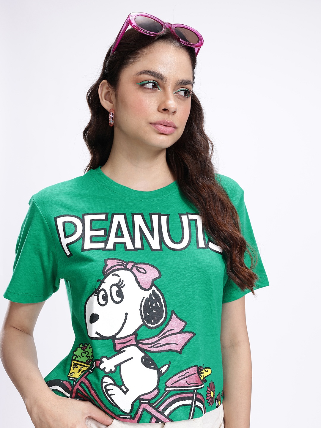 

Kook N Keech Peanuts Graphic Printed T-shirt, Green