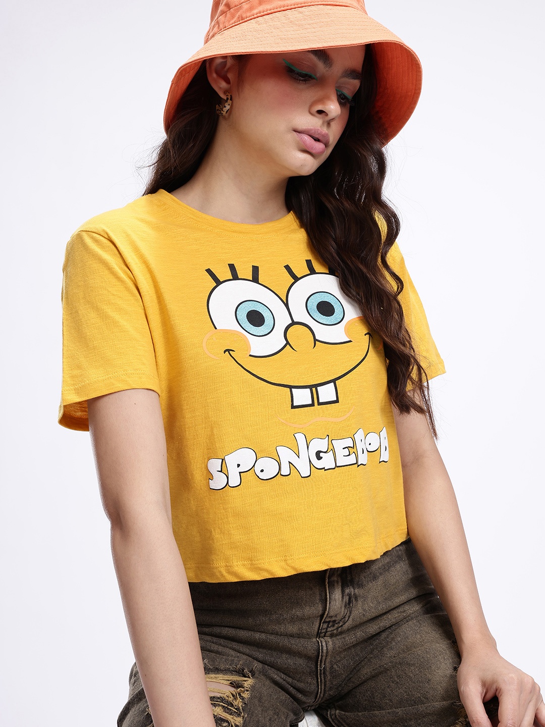 

Kook N Keech Sponge Bob Graphic Printed T-shirt, Yellow
