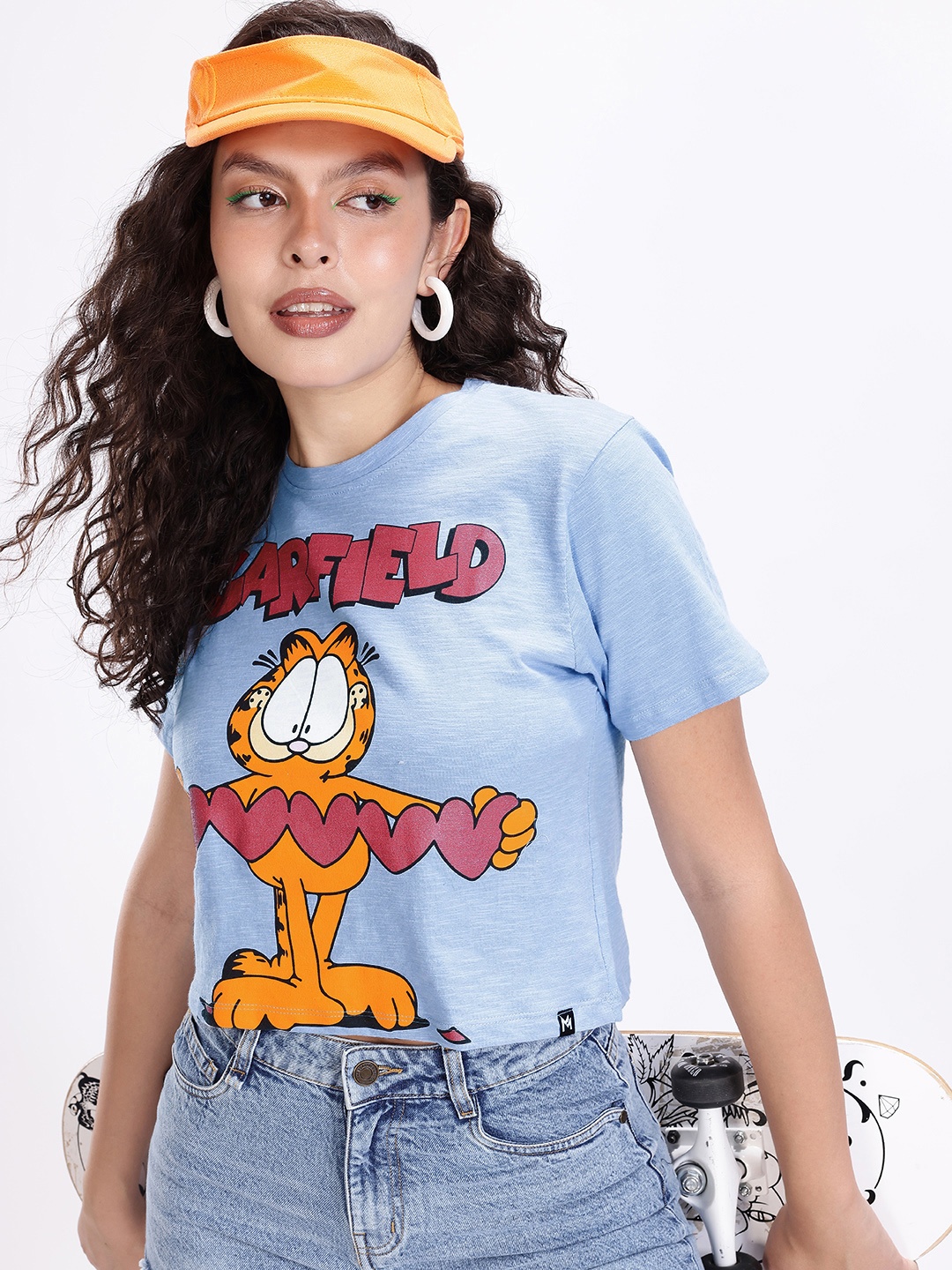 

Kook N Keech Garfield Printed Crop T-shirt, Blue