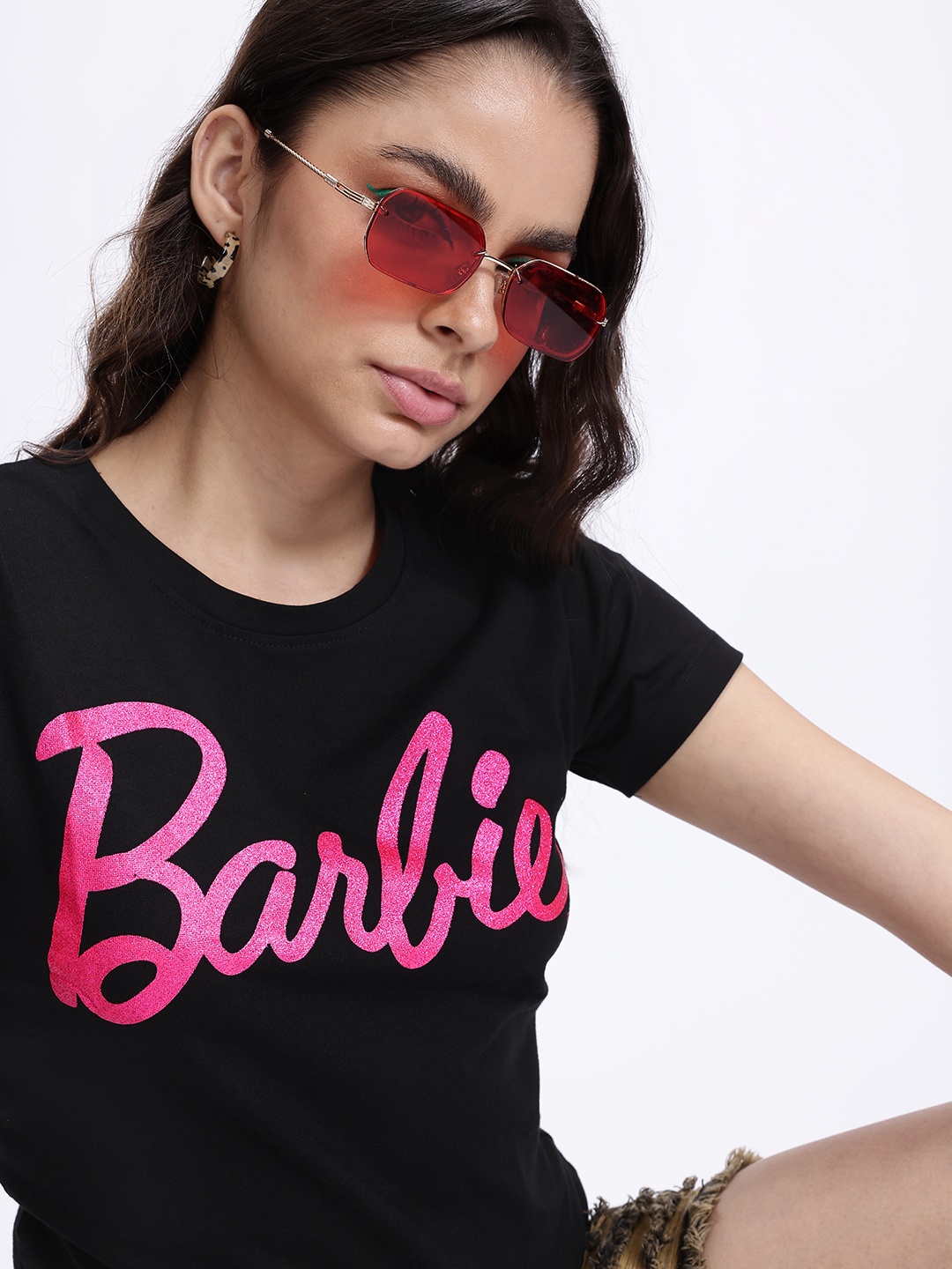 

Kook N Keech Barbie Typography Printed T-shirt, Black