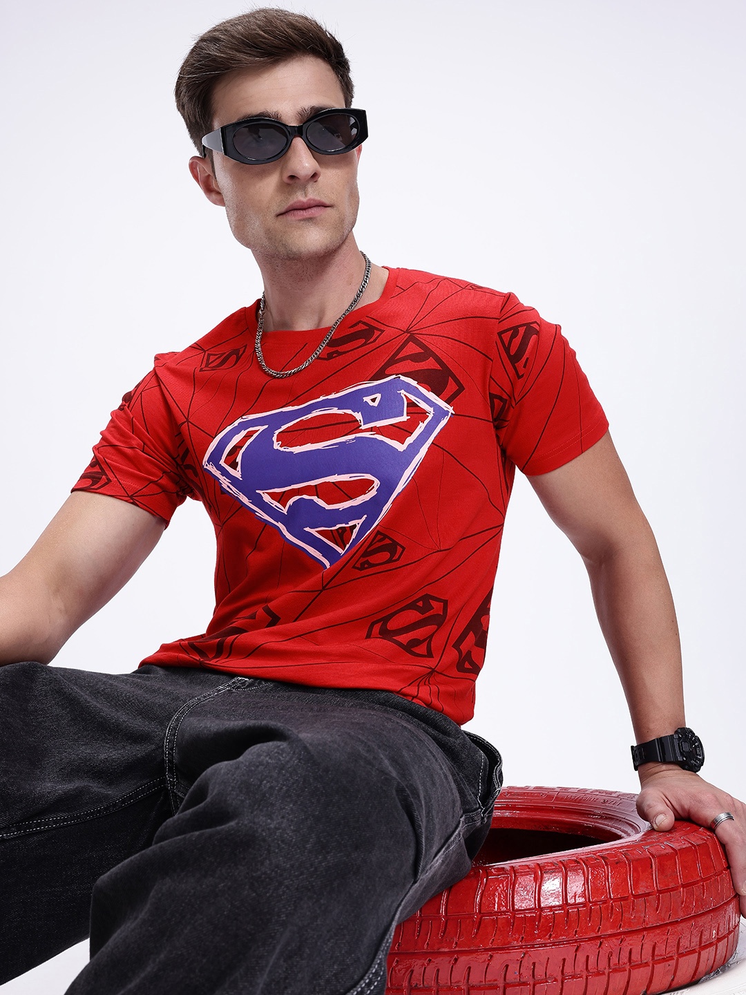 

Kook N Keech Superman Printed Pure Cotton T-shirt, Red
