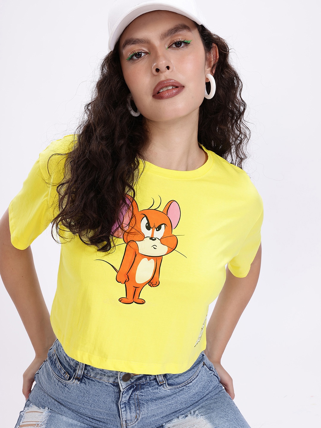 

Kook N Keech Tom & Jerry Printed Boxy Crop T-shirt, Yellow