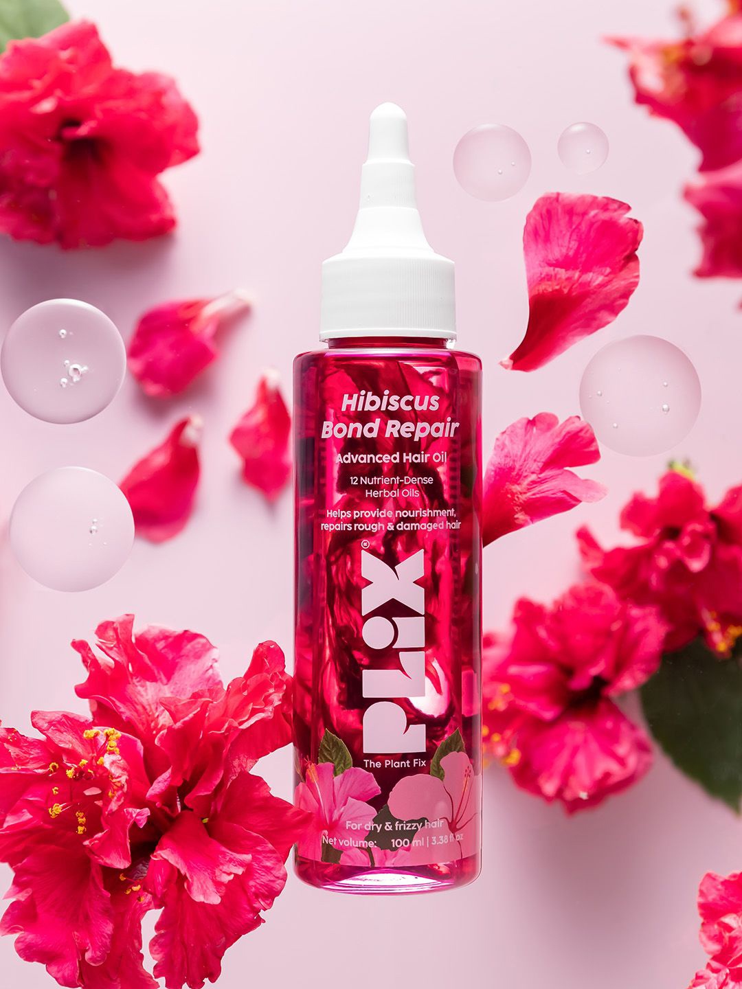 

PLIX THE PLANT FIX Hibiscus Bond Repair Advanced Hair Oil - 100ml, Pink