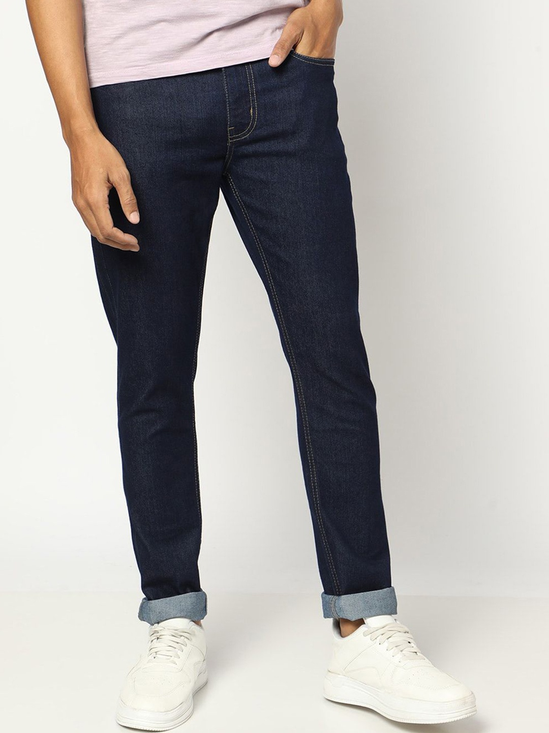 

ComfyStyle Men Regular Fit Stretchable Jeans, Navy blue