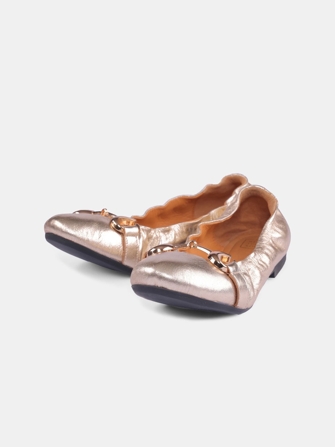 

HEEL YOUR SOLE Women Leather Ballerinas, Gold