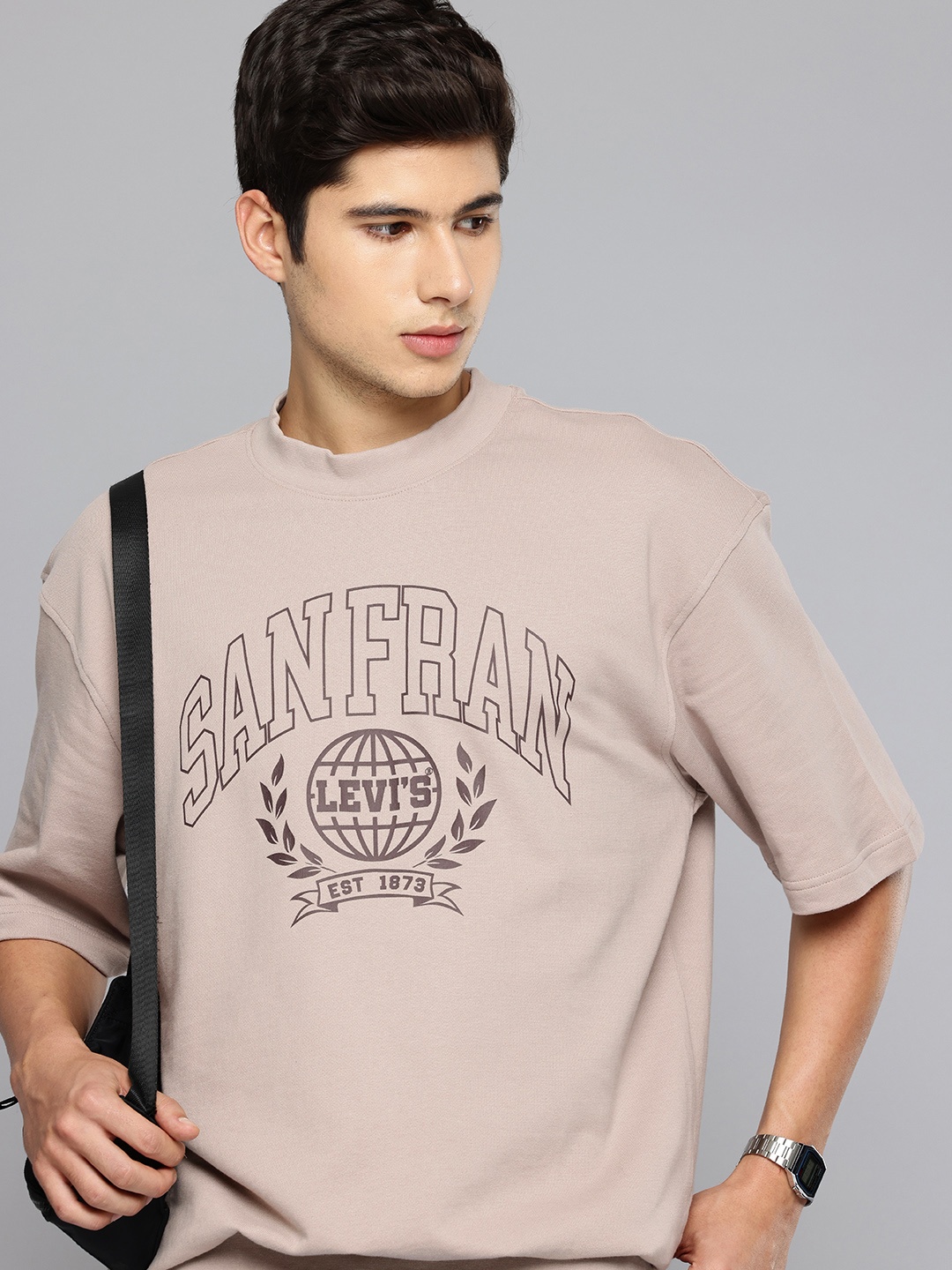 

Levis Typography Printed Pure Cotton Sweatshirt, Taupe