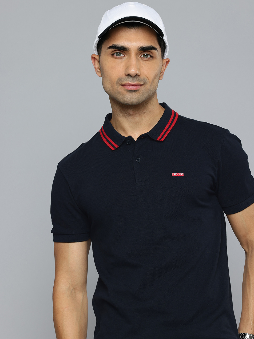 

Levis Polo Collar Pure Cotton T-shirt, Navy blue