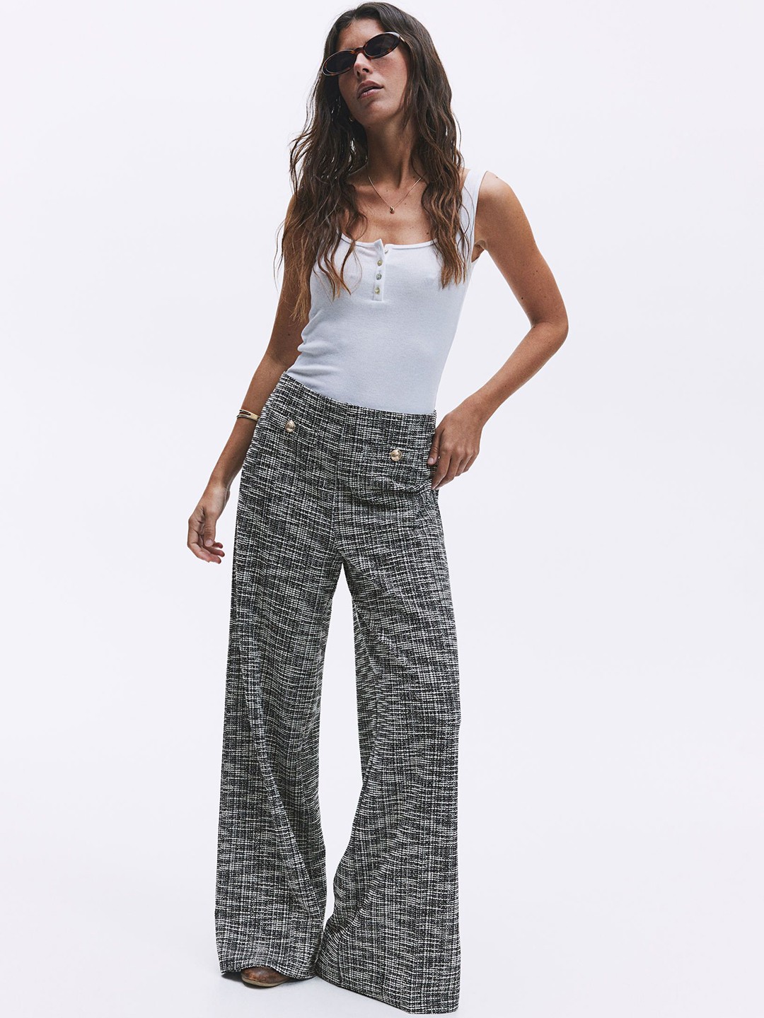 

H&M Women Straight Trousers, Black