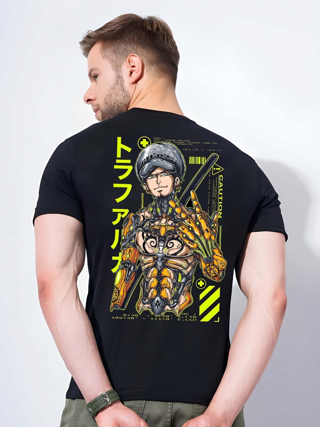 

KAIDO Men Graphic Printed Round Neck Cotton T-shirt, Black