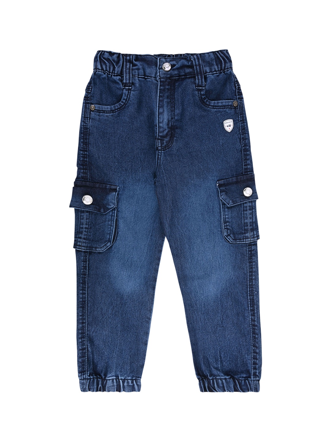 

Wish Karo Boys Jogger Mid-Rise Cargo Styles Stretchable Jeans, Navy blue