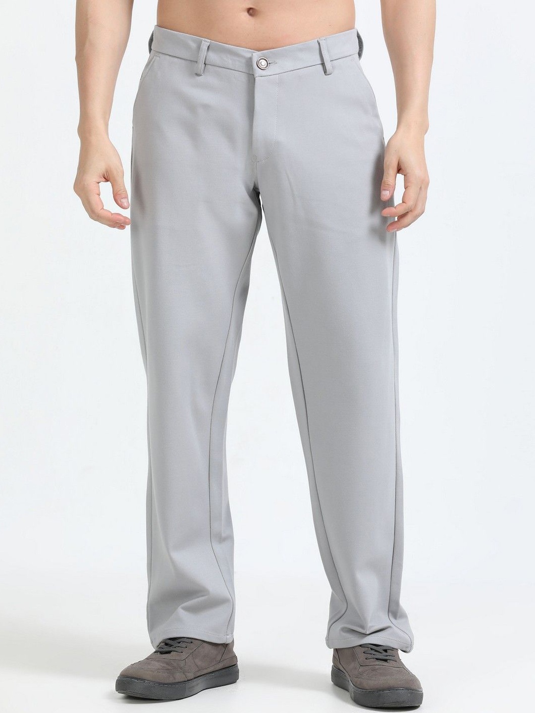 

NEVER NEUD Men Relaxed Tencil Leisure Regular Trousers, Grey