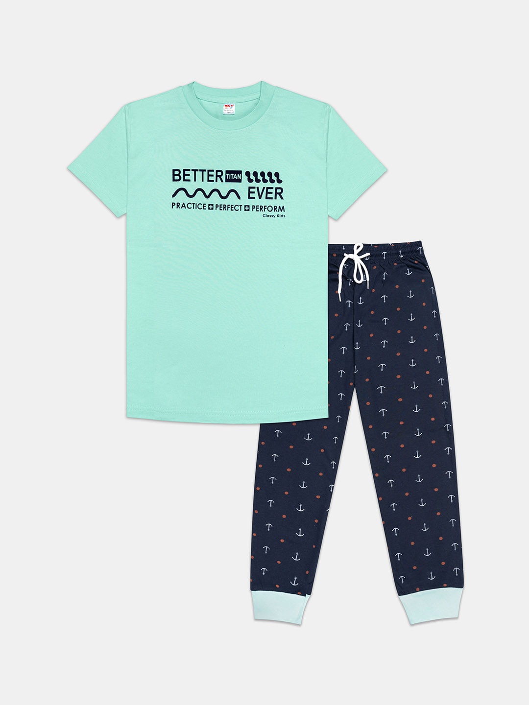

Tee Weavers Boys Printed Night suit, Green
