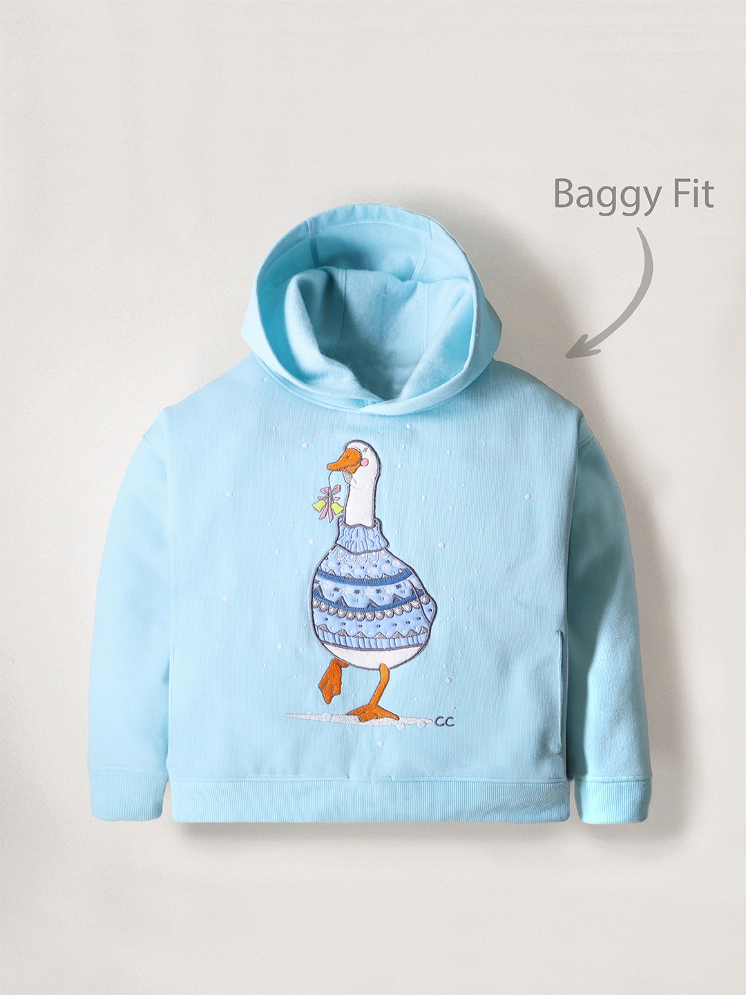 

Cherry Crumble Kids Embroidered Sweatshirt, Turquoise blue