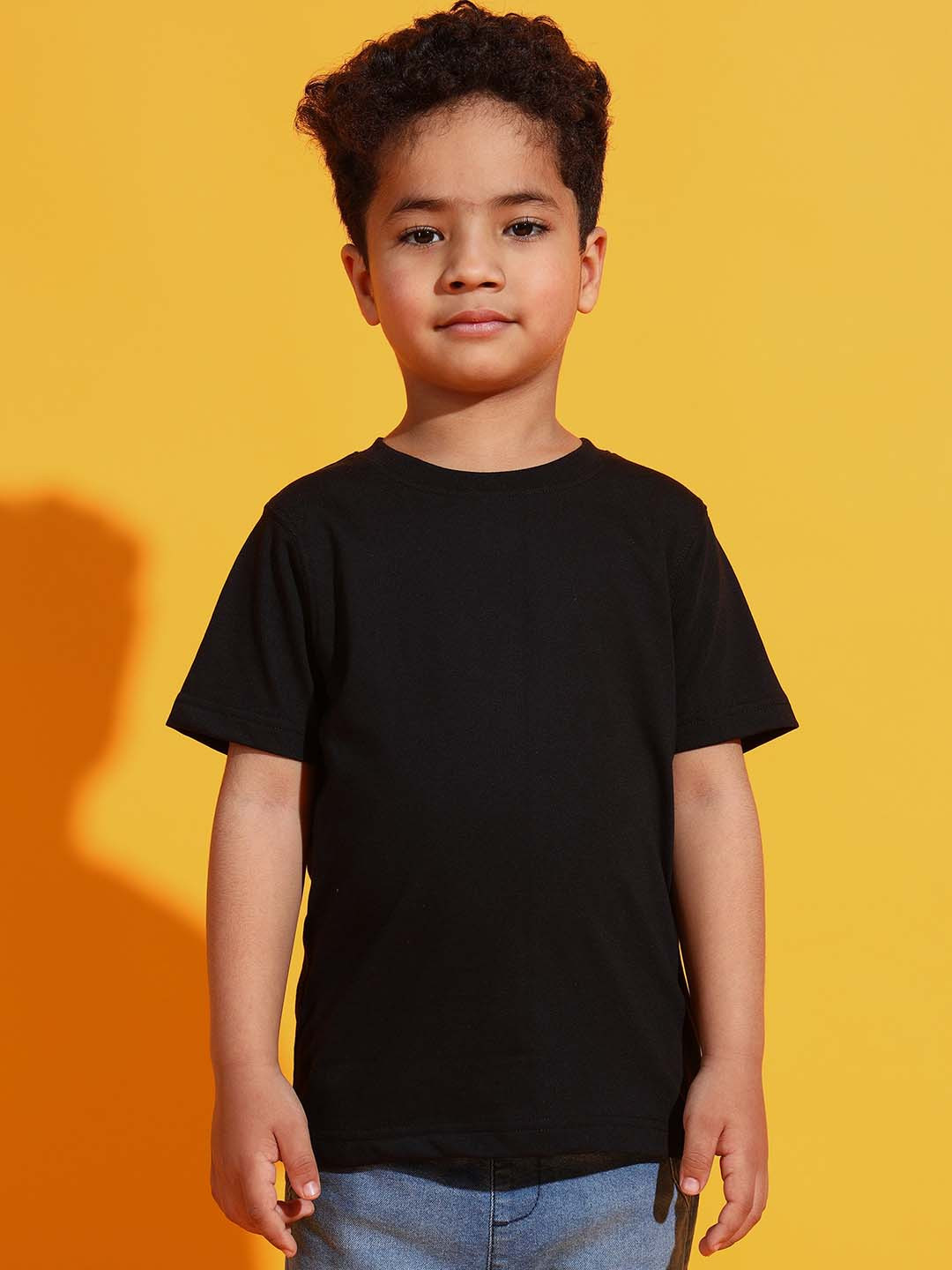 

PockMAN Boys Bio Finish Solid Pure Cotton Casual T-shirt, Black