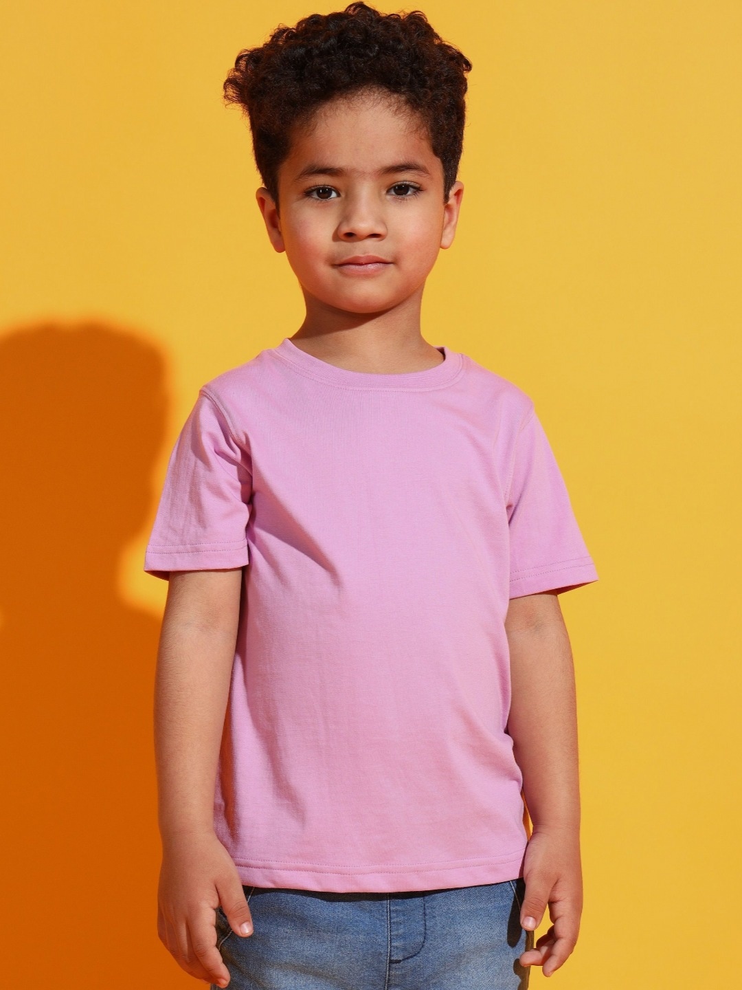 

PockMAN Boys Bio Finish Solid Round Neck Cotton T-shirt, Lavender