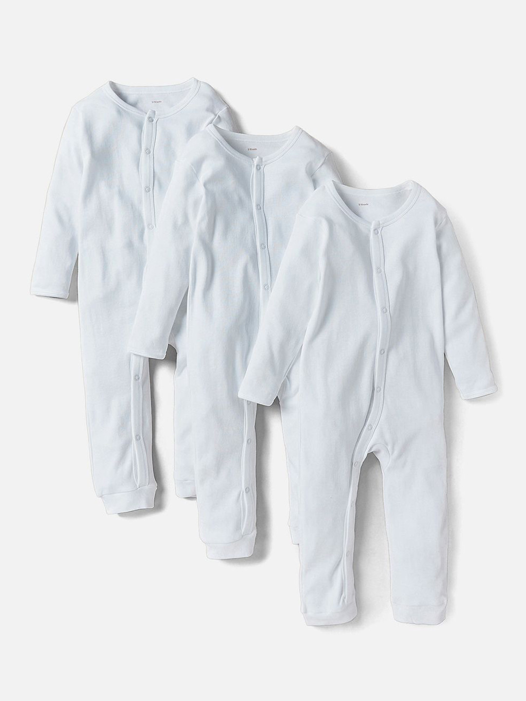 

Juniors by Babyshop Boys Pack Of 3 Cotton Rompers, White