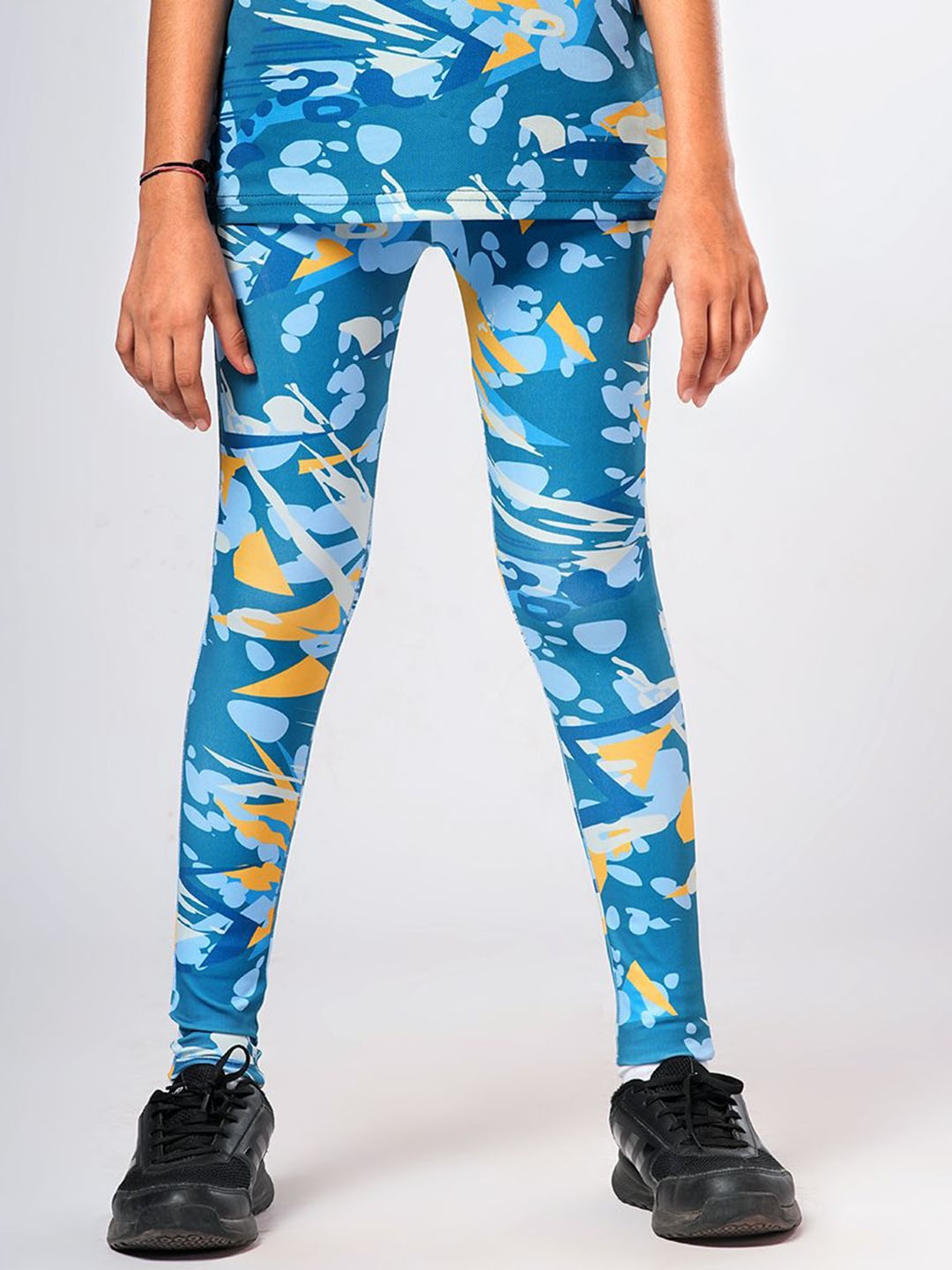 

UMILDO Girls Printed Ankle Length Tights, Blue