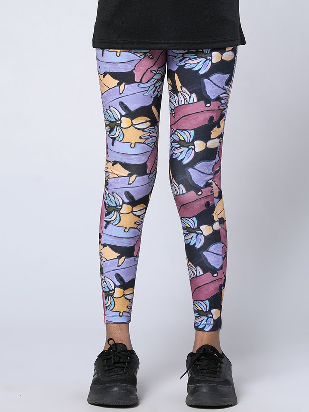 

UMILDO Girls Printed Ankle Length Tights, Lavender