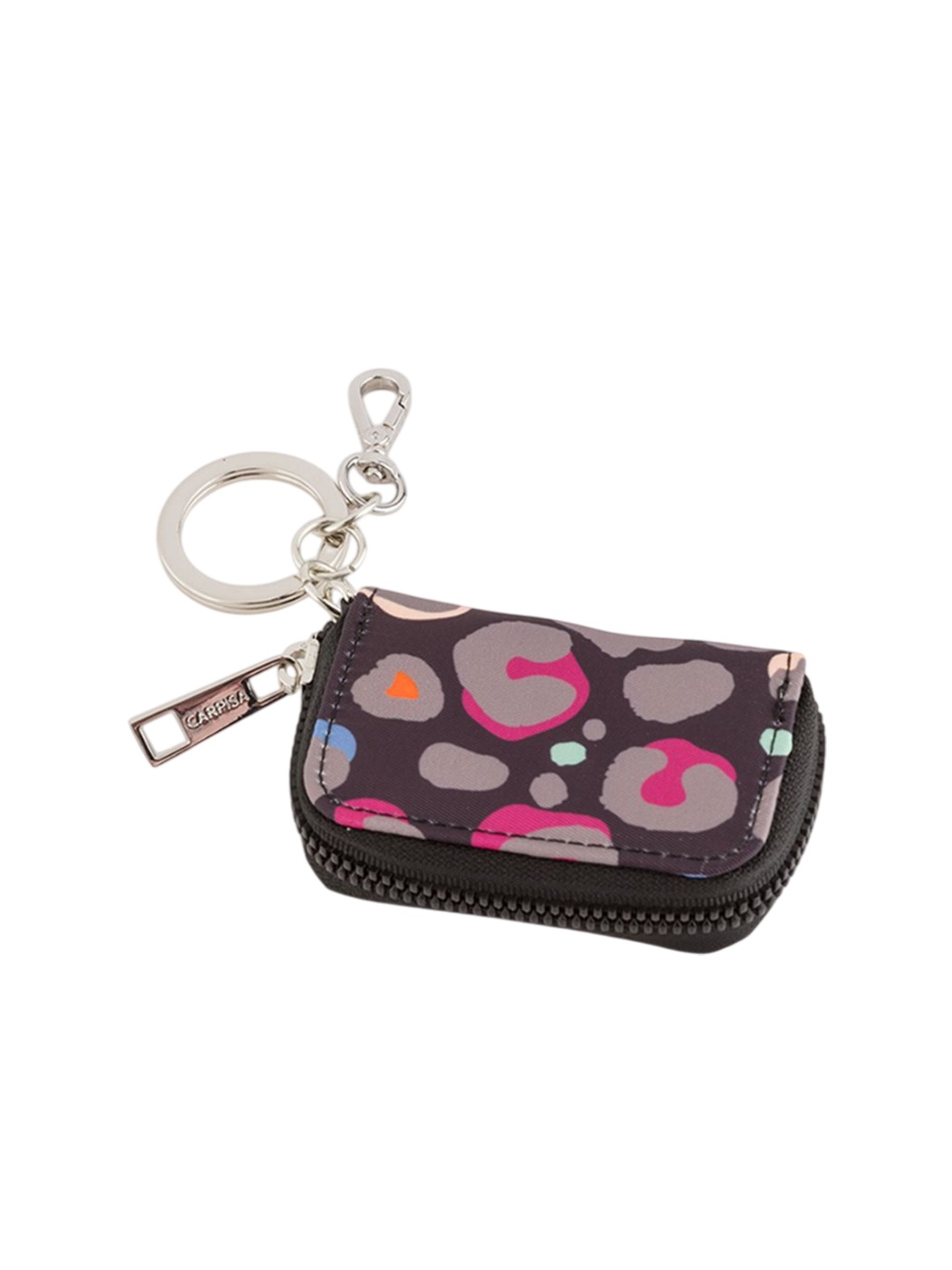 

CARPISA Printed Mini Pouch Card Holder with Keyring, Brown
