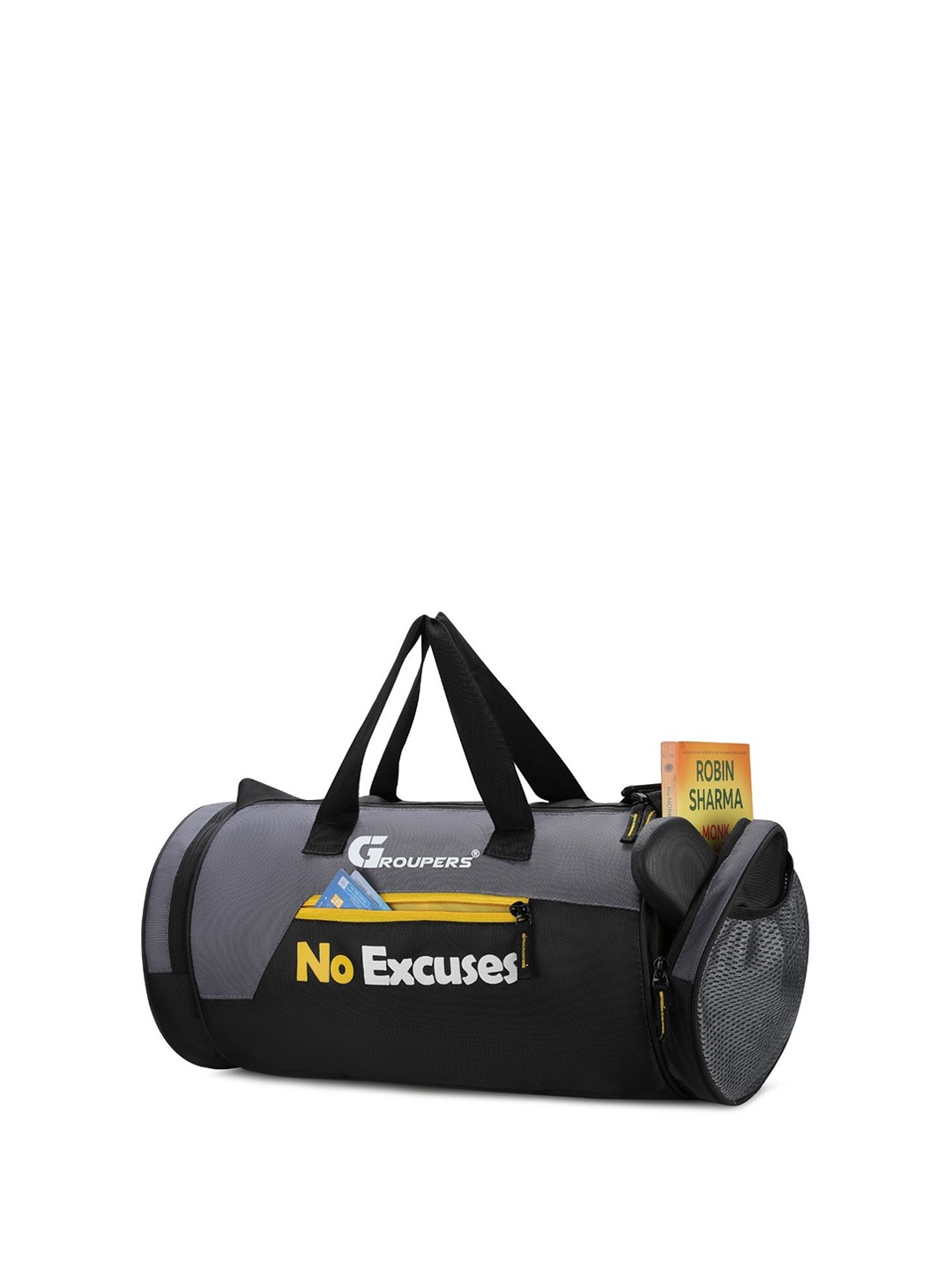 

Body Smith Printed Medium Foldable Sports or Gym Duffel Bag, Black
