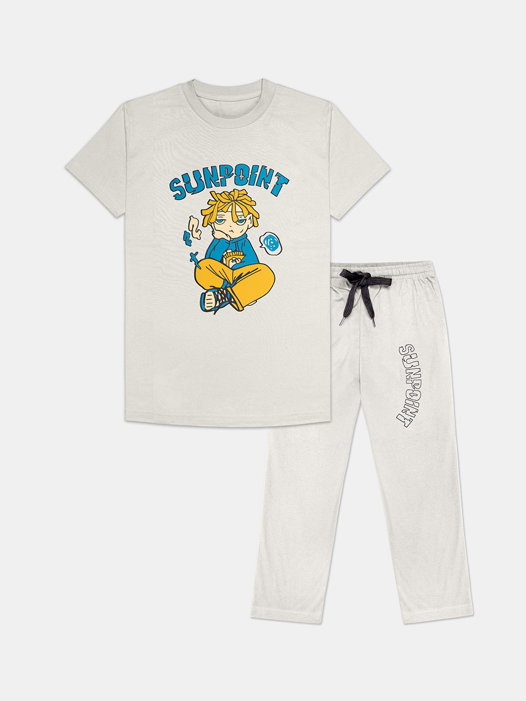 

Tee Weavers Boys Graphic Printed Night suit, Grey