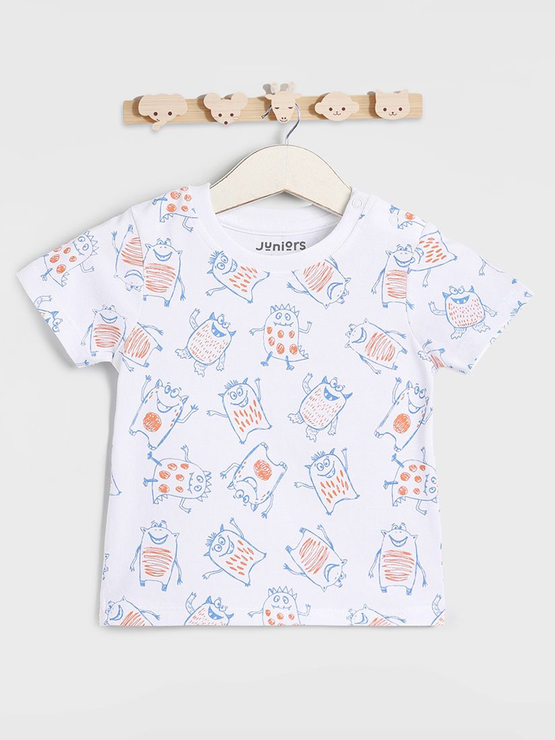 

Juniors by Babyshop Boys Conversational Printed Round Neck Cotton T-shirt, White