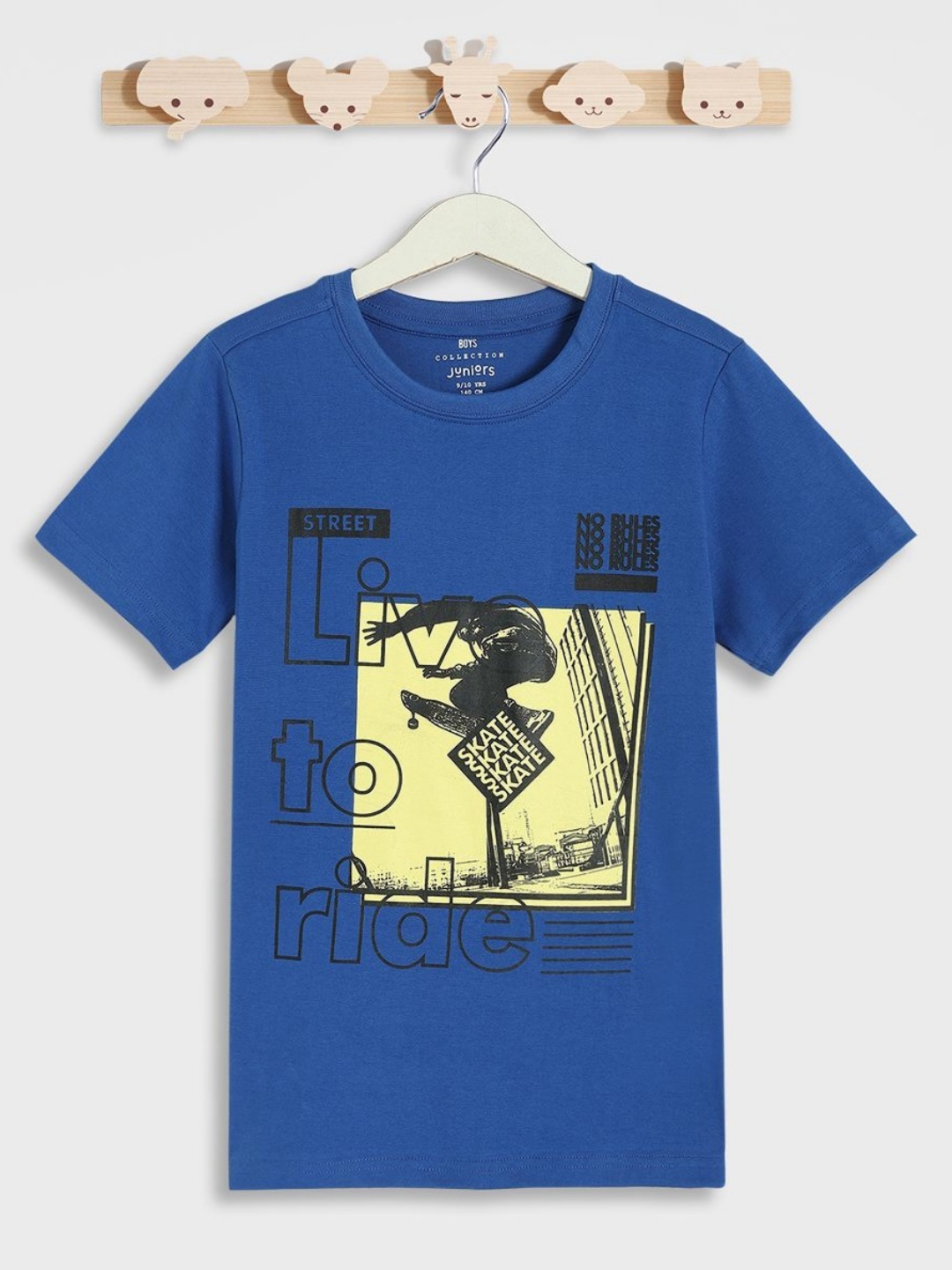 

Juniors by Babyshop Boys Graphic Printed Round Neck Cotton T-shirt, Blue