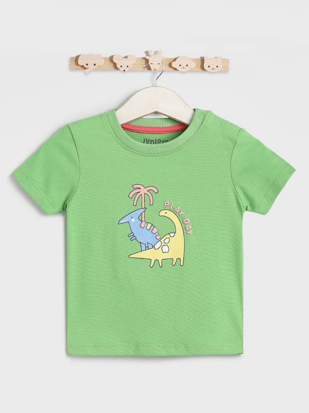 

Juniors by Babyshop Boys Graphic Printed Round Neck Cotton T-shirt, Green