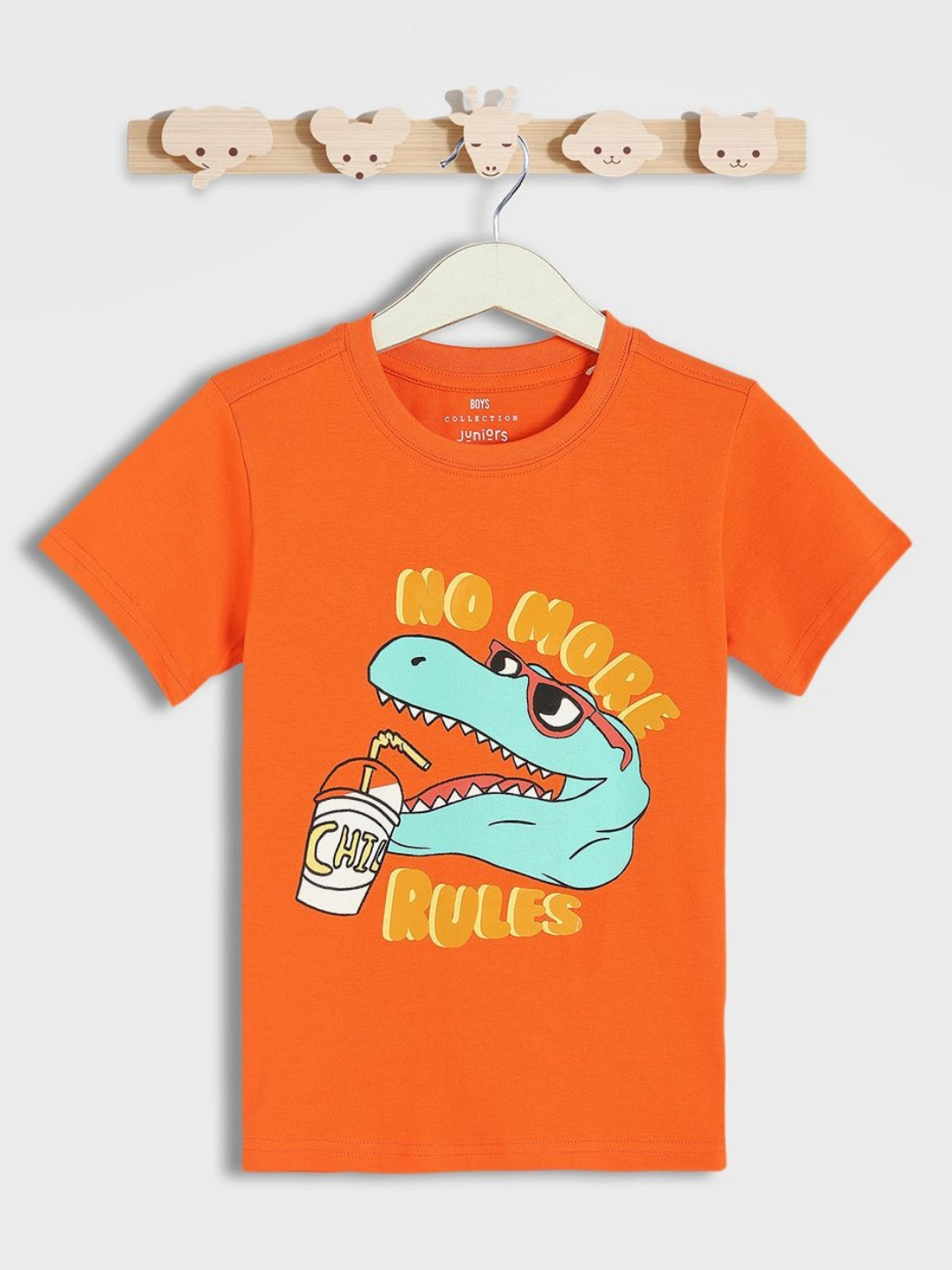 

Juniors by Babyshop Boys Graphic Printed Round Neck Cotton T-shirt, Orange