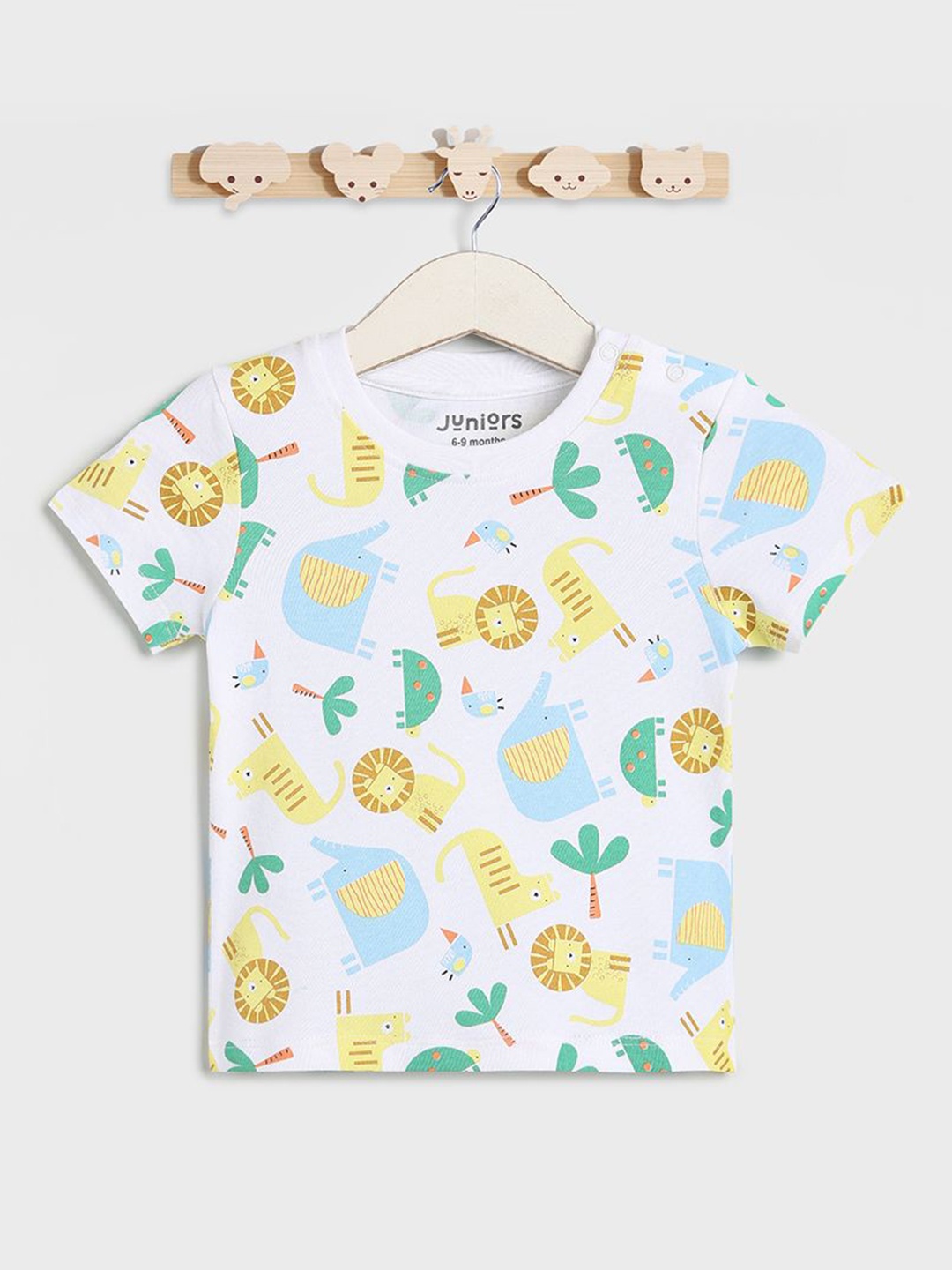 

Juniors by Babyshop Boys Conversational Printed Round Neck Cotton T-shirt, White